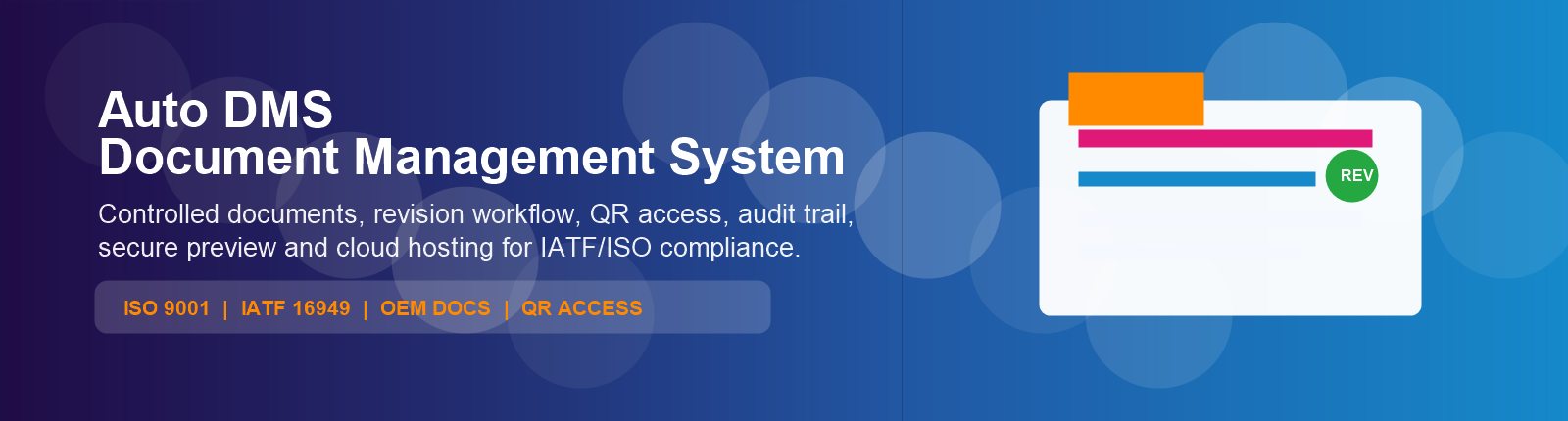 Auto DMS document management system software for IATF ISO controlled documents